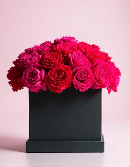 Bold red and pink floral box