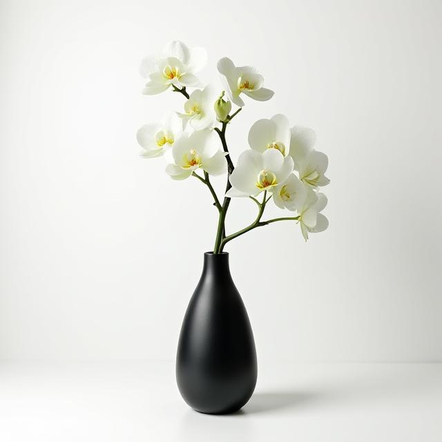 Minimalist white orchid arrangement