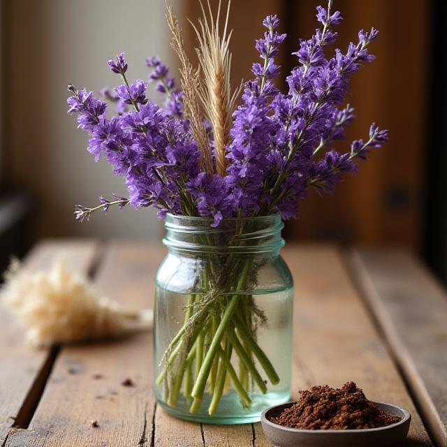 Textured meadow style flower jar