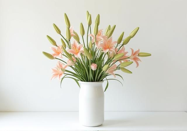 Floral arrangement in a ceramic vase